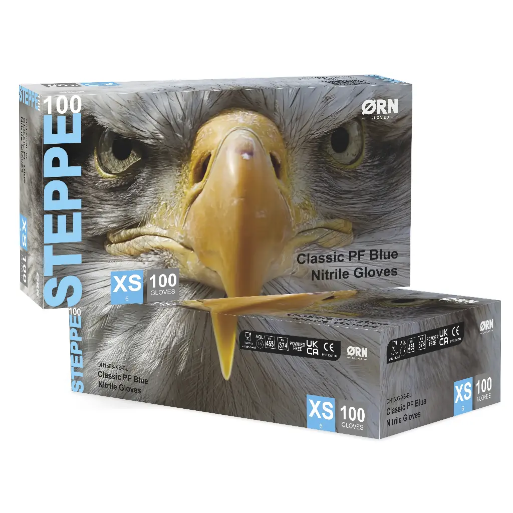 Steppe Classic Blue Nitrile Box 100, 3.5g - 1 Case (10 Boxes of 100)