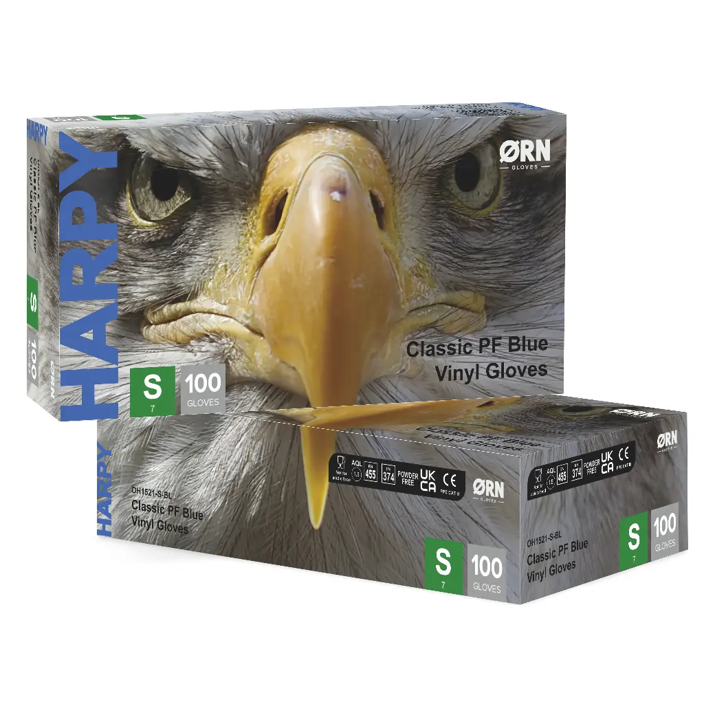 Harpy Classic Medium Duty Blue Vinyl Box 100, 4.5g - 1 Case (10 Boxes of 100)