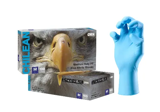Chilean Medium Duty Blue Nitrile Box 100, 5.5g - 1 Case (10 Boxes of 100)