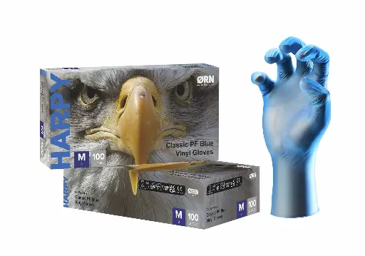 Harpy Classic Medium Duty Blue Vinyl Box 100, 4.5g - 1 Case (10 Boxes of 100)