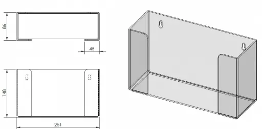 [OH1512] Disposable Glove Box Wall Mounted Dispenser / Holder, 1pc Per Case